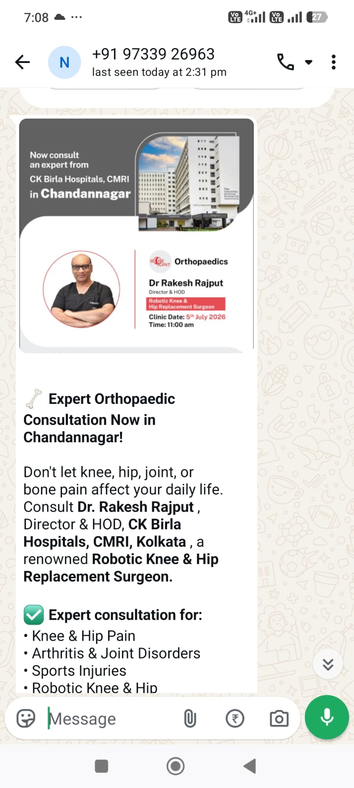WhatsApp Marketing Example 1